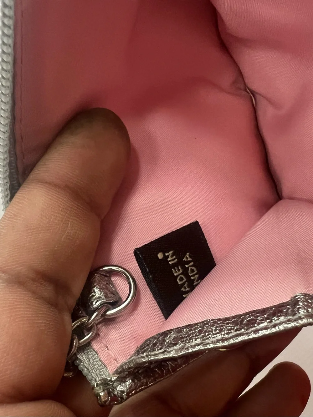 Coach Silver-Trim Poppy Graphic Card Case Keychain